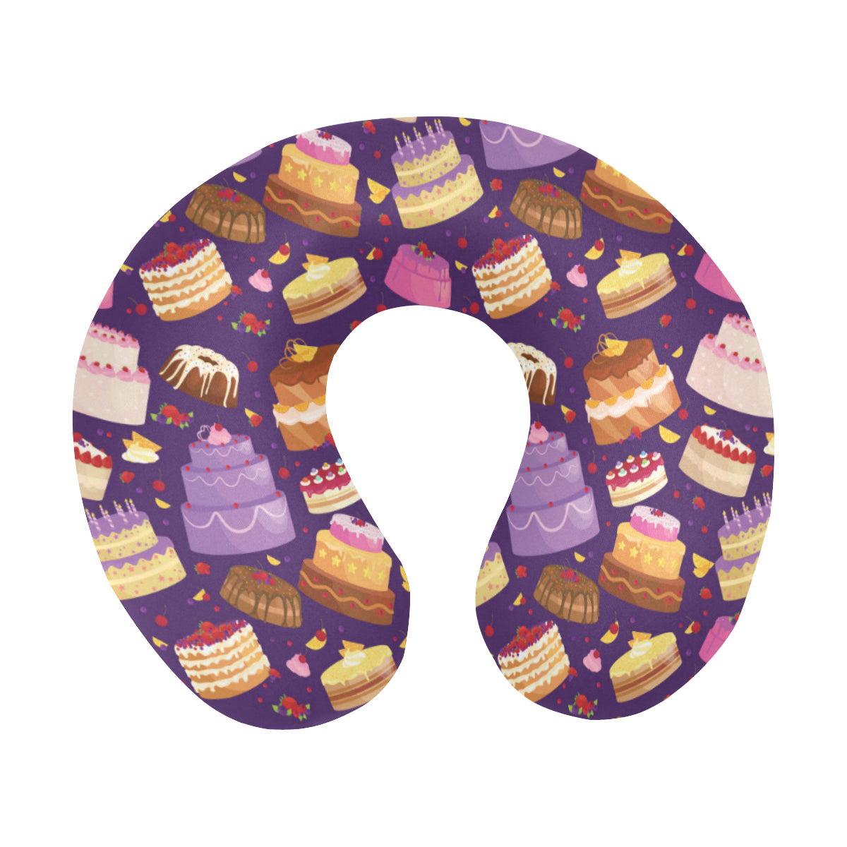 Cake Pattern Print Design 05 U-Shaped Travel Neck Pillow