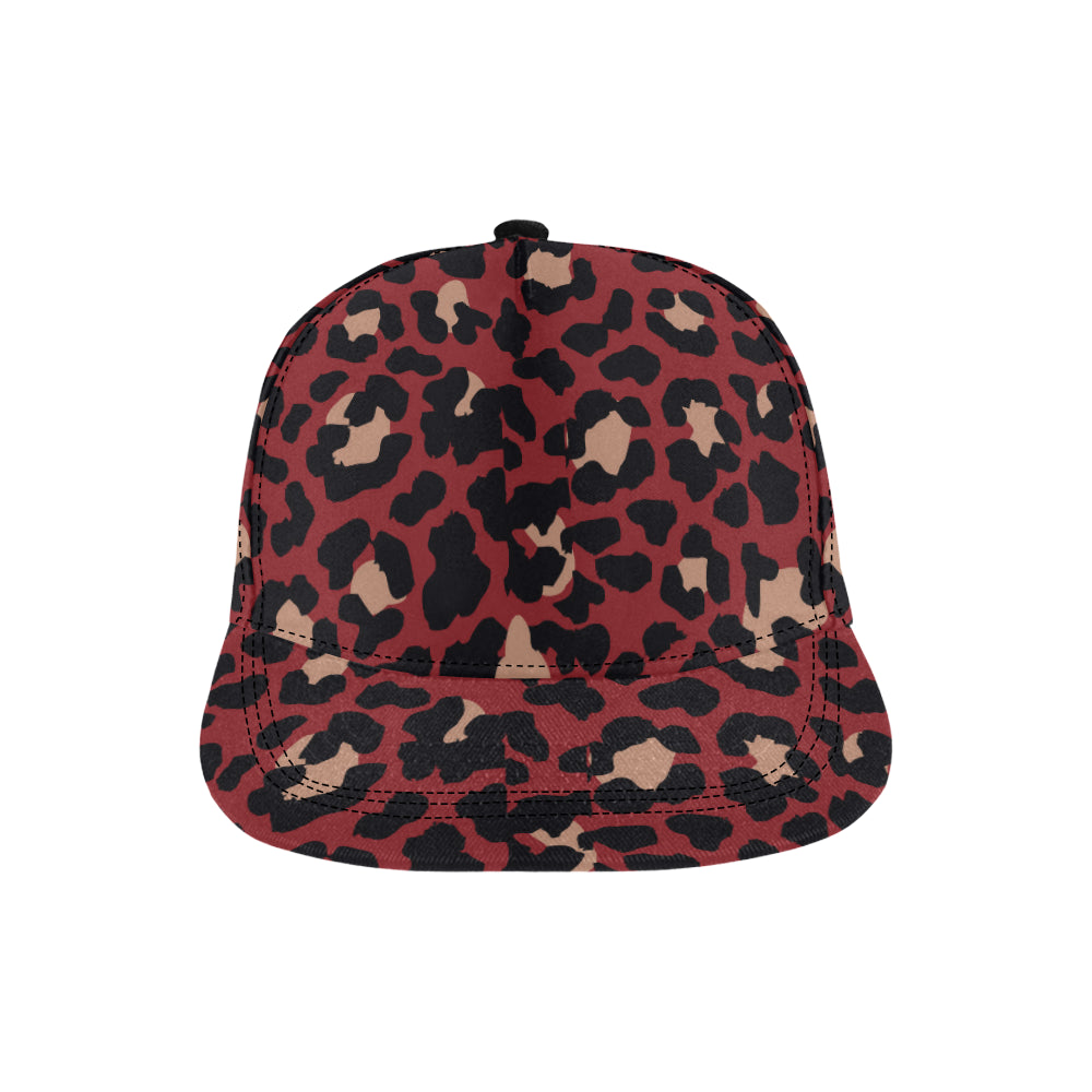Cheetah Red Print Pattern Snapback Cap