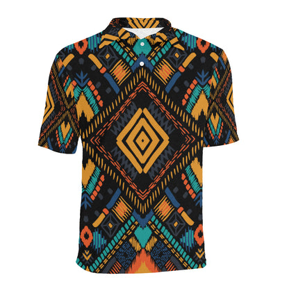Kente Pattern Print Design 05 Men Polo Shirt