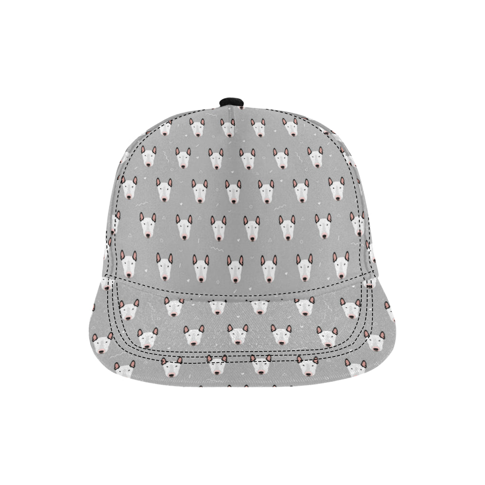 Bull Terrier Head Print Pattern Snapback Cap