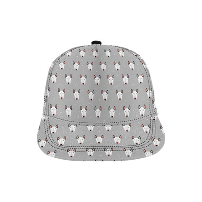 Bull Terrier Head Print Pattern Snapback Cap