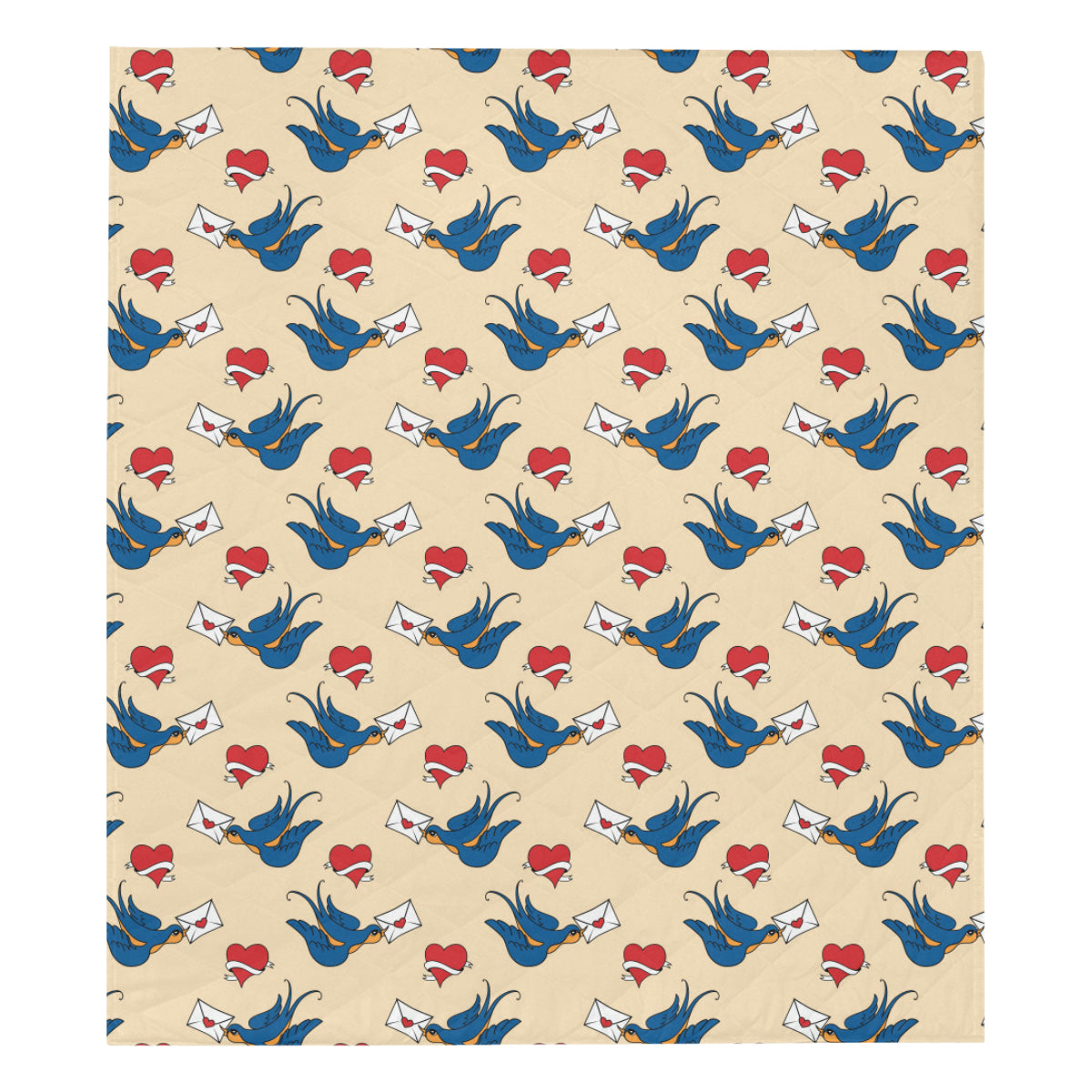 Swallow Bird Pattern Print Design 05 Premium Quilt