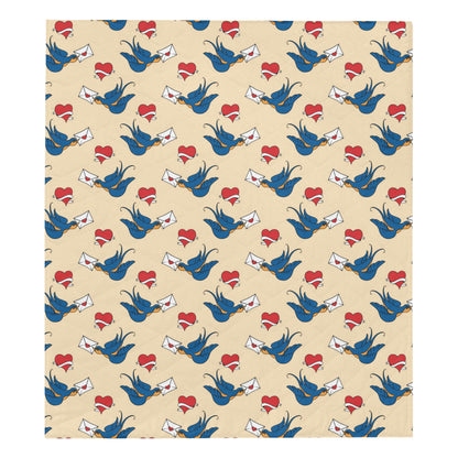 Swallow Bird Pattern Print Design 05 Premium Quilt