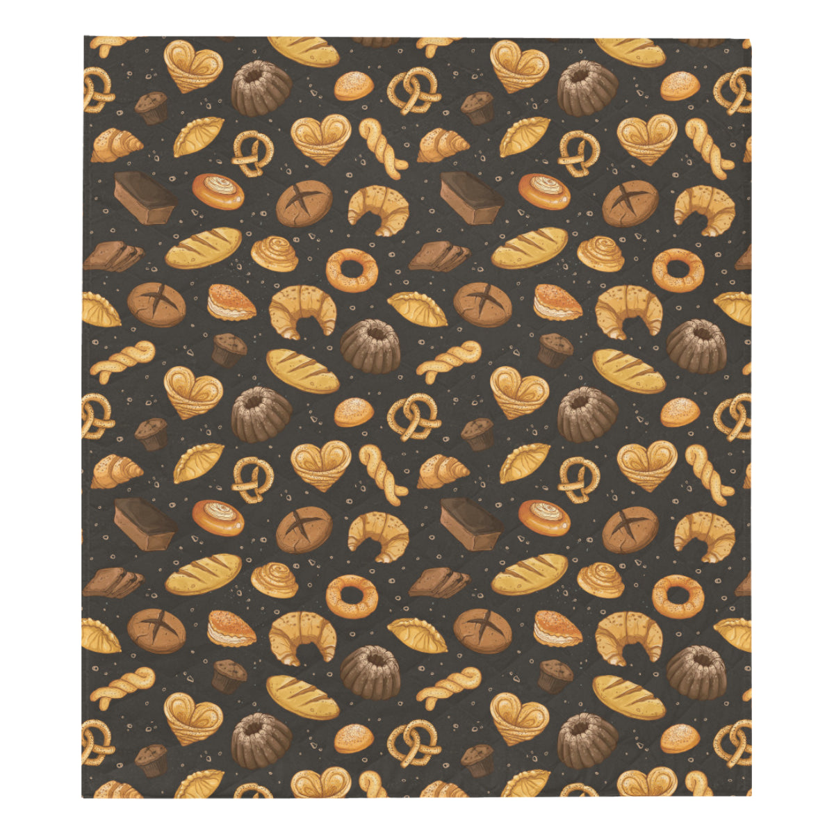 Bread Pattern Print Design 05 Premium Quilt