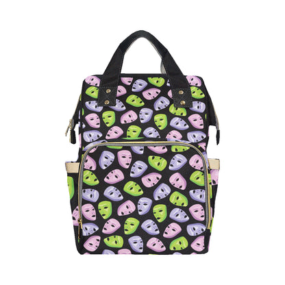 Acting Mask Pattern Print Design 04 Diaper Bag Backpack
