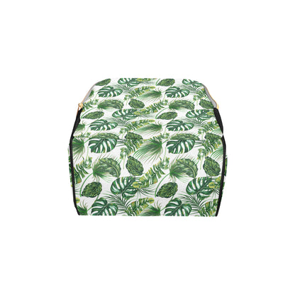 Green Pattern Tropical Palm Leaves Diaper Bag Backpack
