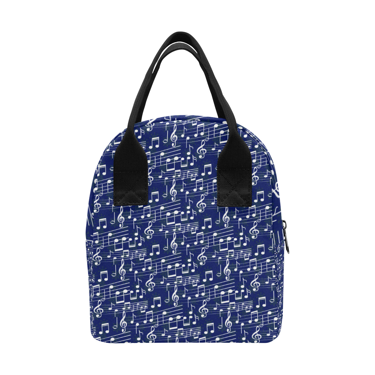 Music Note Blue Themed Print Insulated Lunch Bag