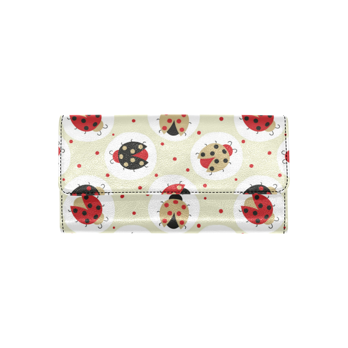 Ladybug Pattern Print Design 03 Women's Trifold Wallet