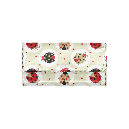 Ladybug Pattern Print Design 03 Women's Trifold Wallet
