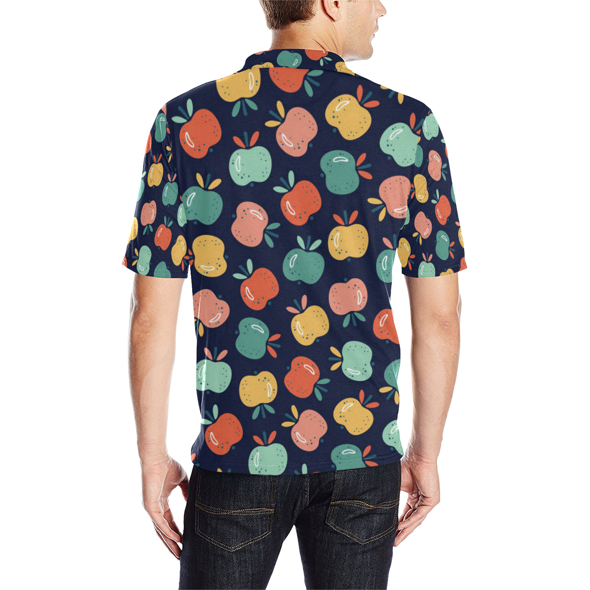 Apple Pattern Print Design AP09 Men Polo Shirt