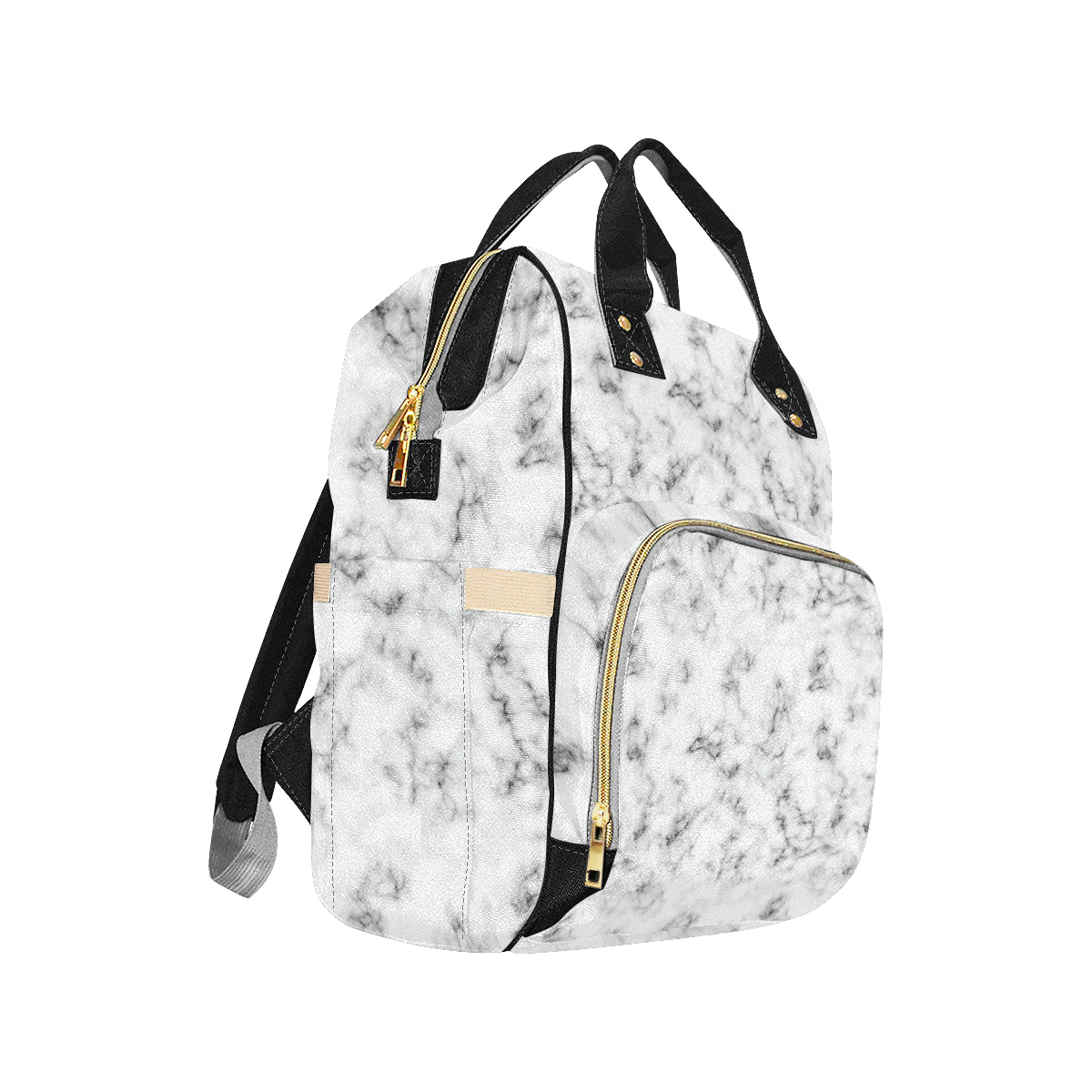 Marble Pattern Print Design 01 Diaper Bag Backpack