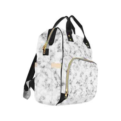 Marble Pattern Print Design 01 Diaper Bag Backpack