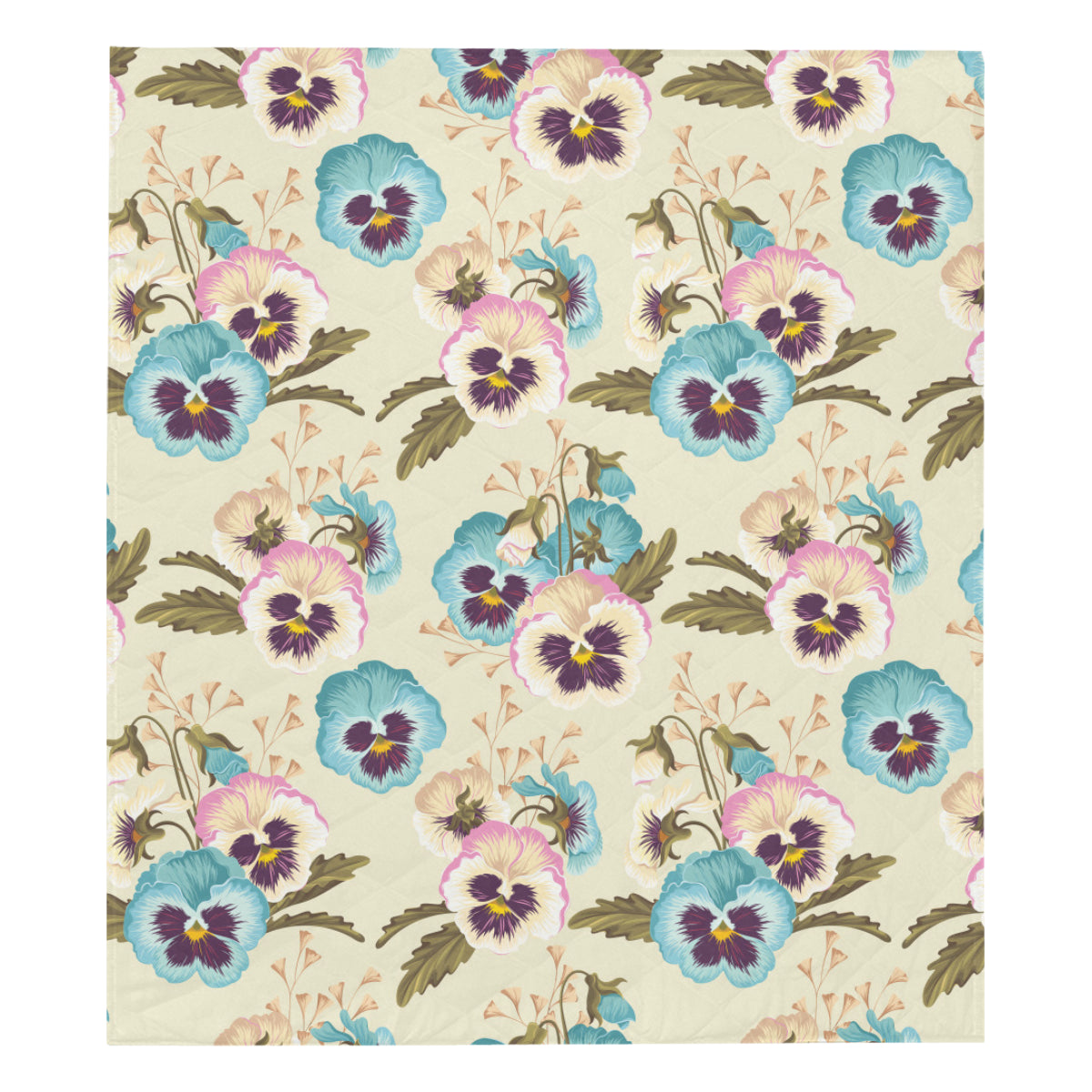 Pansy Pattern Print Design A02 Premium Quilt