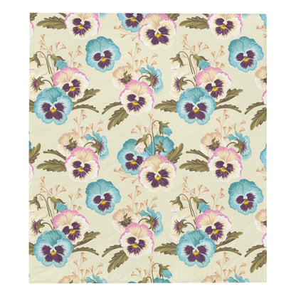 Pansy Pattern Print Design A02 Premium Quilt