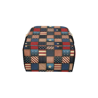 American flag Patchwork Design Diaper Bag Backpack