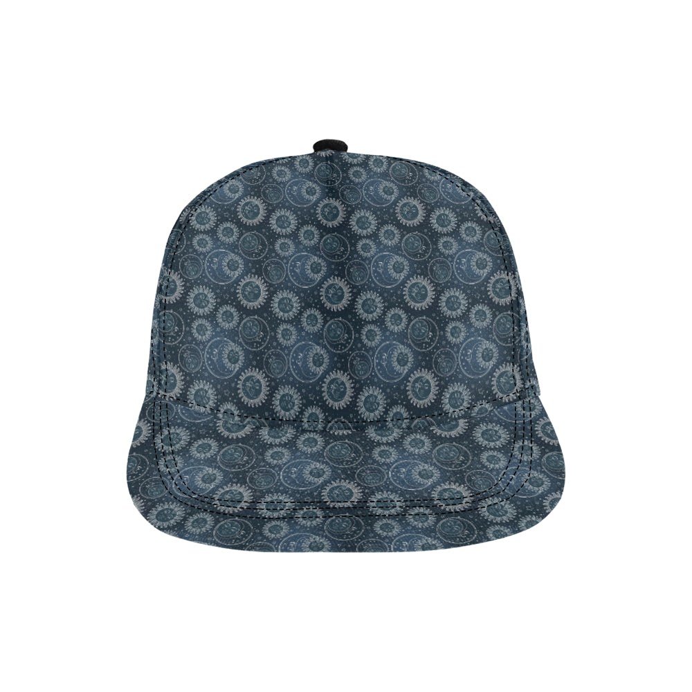 Sun Moon Tattoo Design Themed Print Snapback Cap