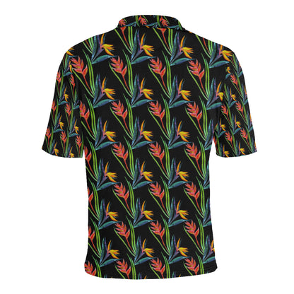 Heliconia Pattern Print Design HL04 Men Polo Shirt