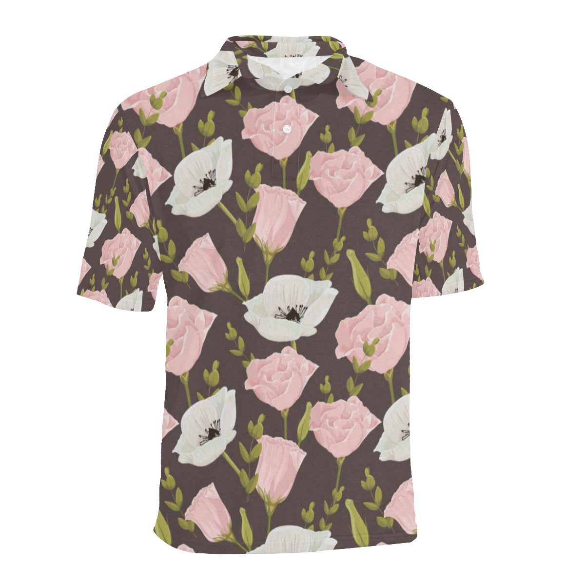 Anemone Pattern Print Design AM011 Men Polo Shirt