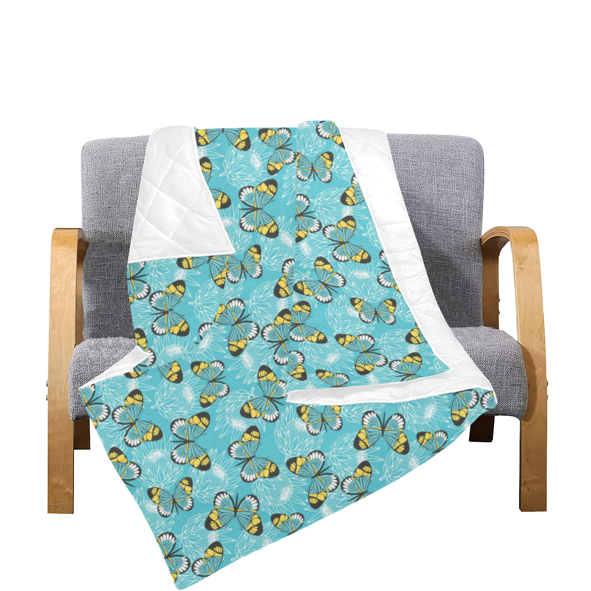 Butterfly Pattern Print Design 010 Premium Quilt