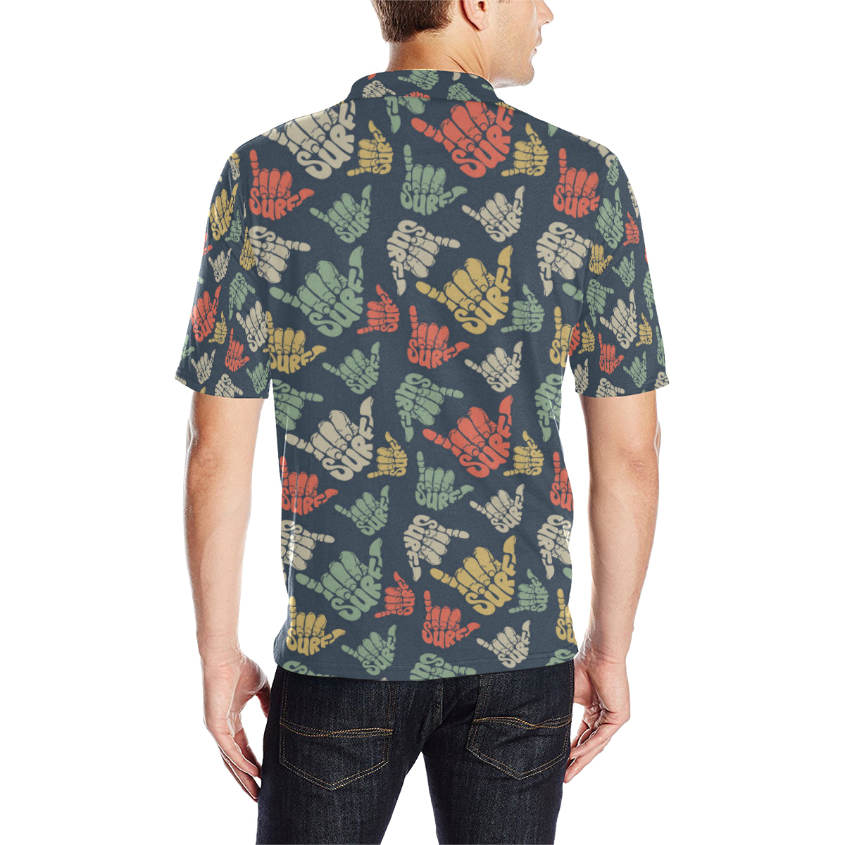 Surf Hand sign Men Polo Shirt