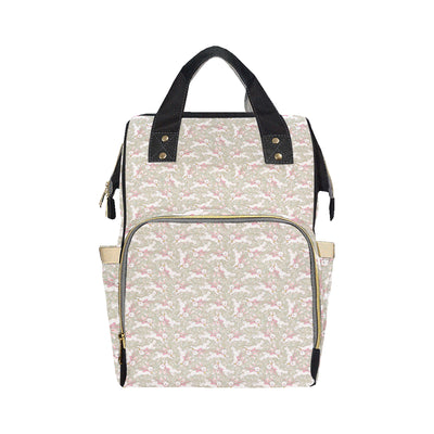 Bunny Pattern Print Design 06 Diaper Bag Backpack