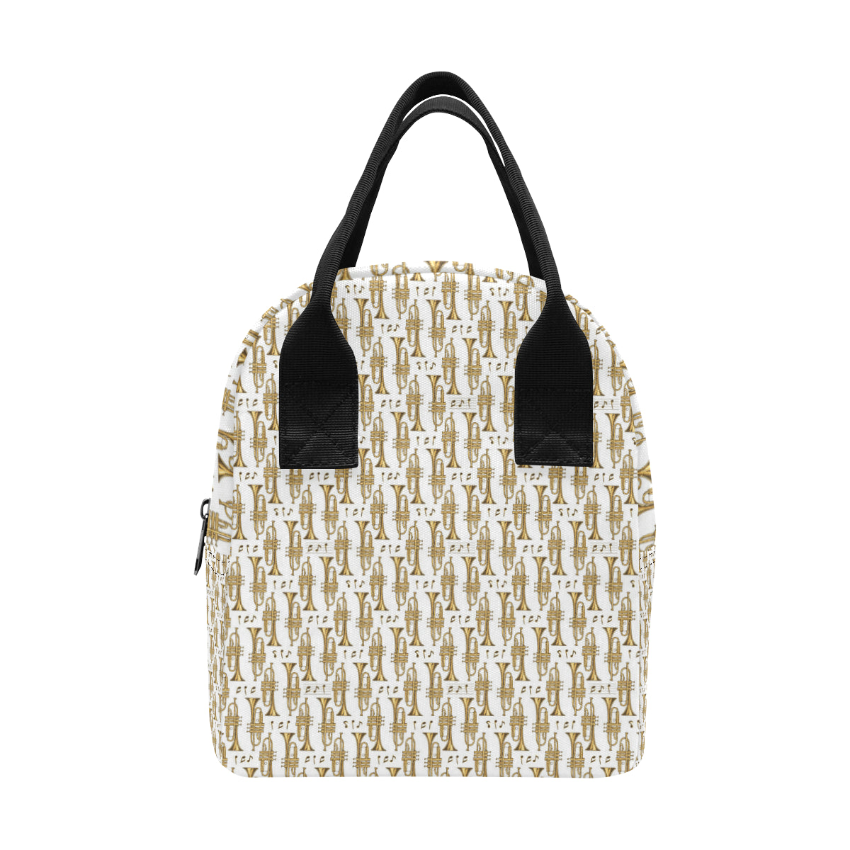 Trumpet with Music Note Print Insulated Lunch Bag