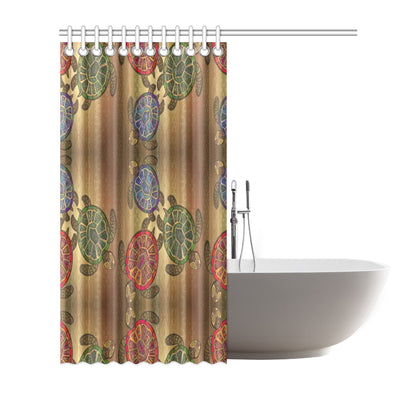 Sea Turtle Tribal Colorful Shower Curtain
