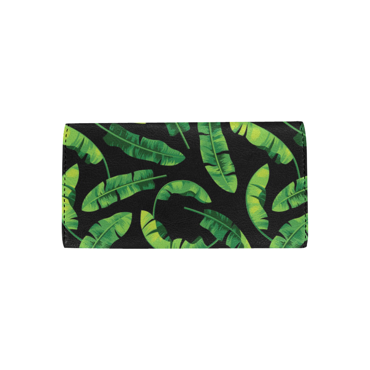 Banana Leaf Pattern Print Design BL02 Women's Trifold Wallet