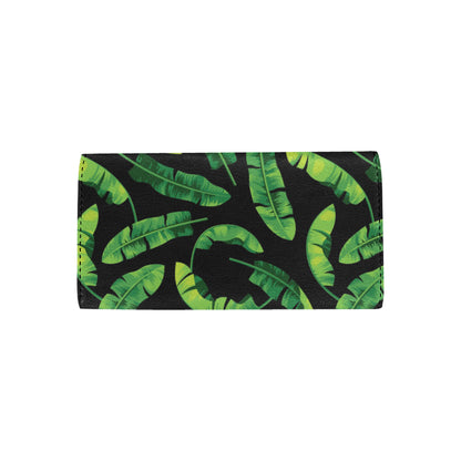 Banana Leaf Pattern Print Design BL02 Women's Trifold Wallet
