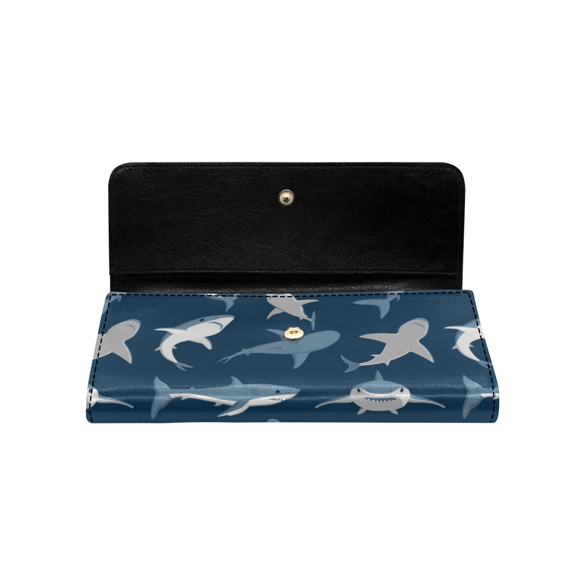 Shark Action Pattern Women's Trifold Wallet