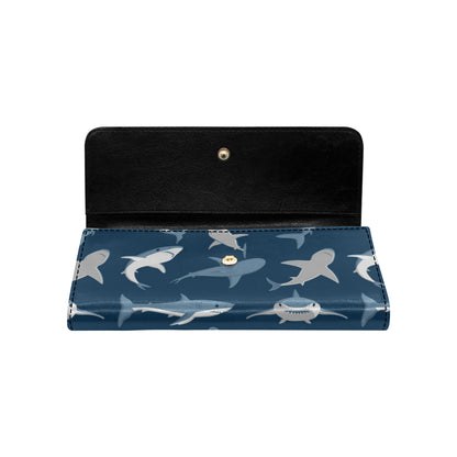 Shark Action Pattern Women's Trifold Wallet