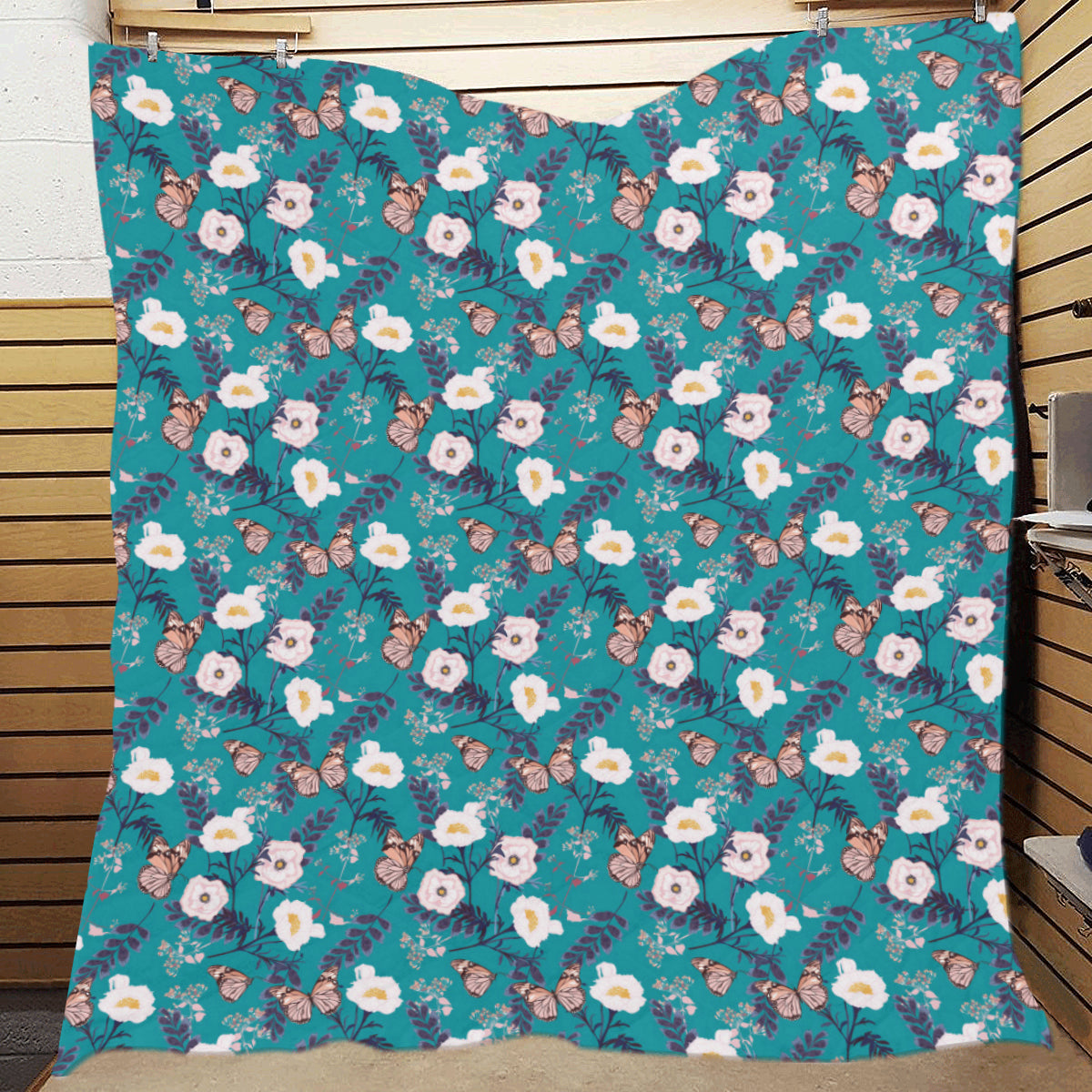 Butterfly Pattern Print Design 012 Premium Quilt