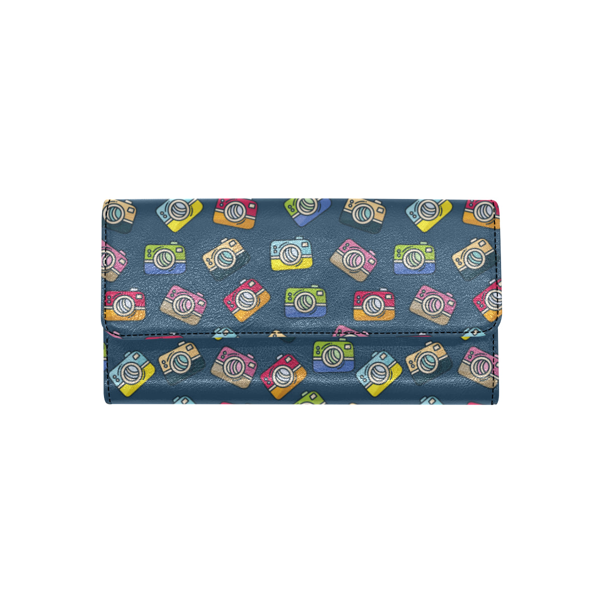Camera Pattern Print Design 03 Women's Trifold Wallet