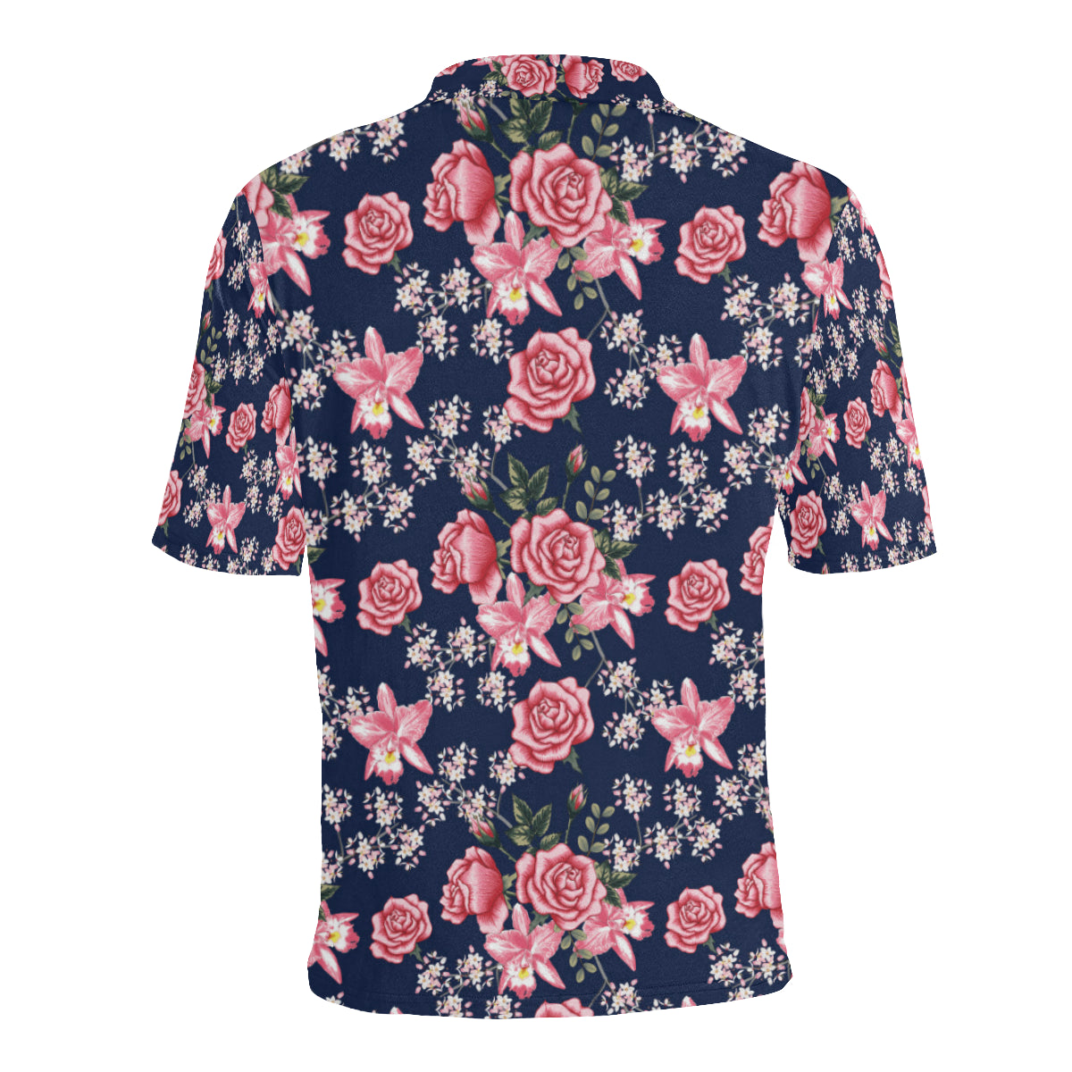 Rose Pattern Print Design A05 Men Polo Shirt