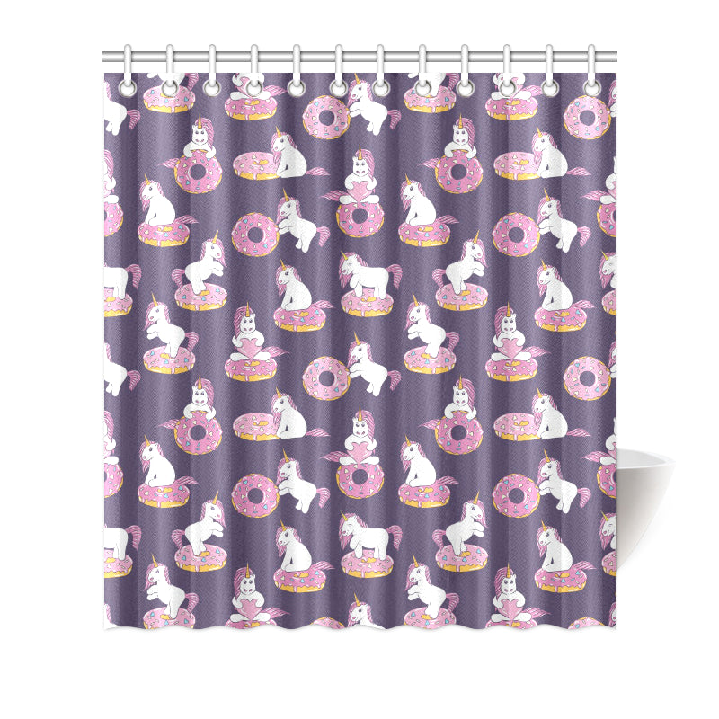 Donut Unicorn Pattern Print Design DN011 Shower Curtain