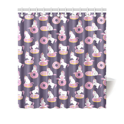 Donut Unicorn Pattern Print Design DN011 Shower Curtain