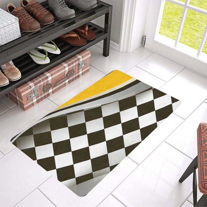 Checkered Flag Racing Style Rubber Doormat