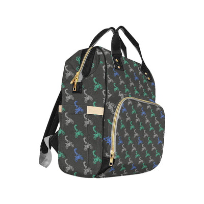 Motocross Pattern Print Design 02 Diaper Bag Backpack