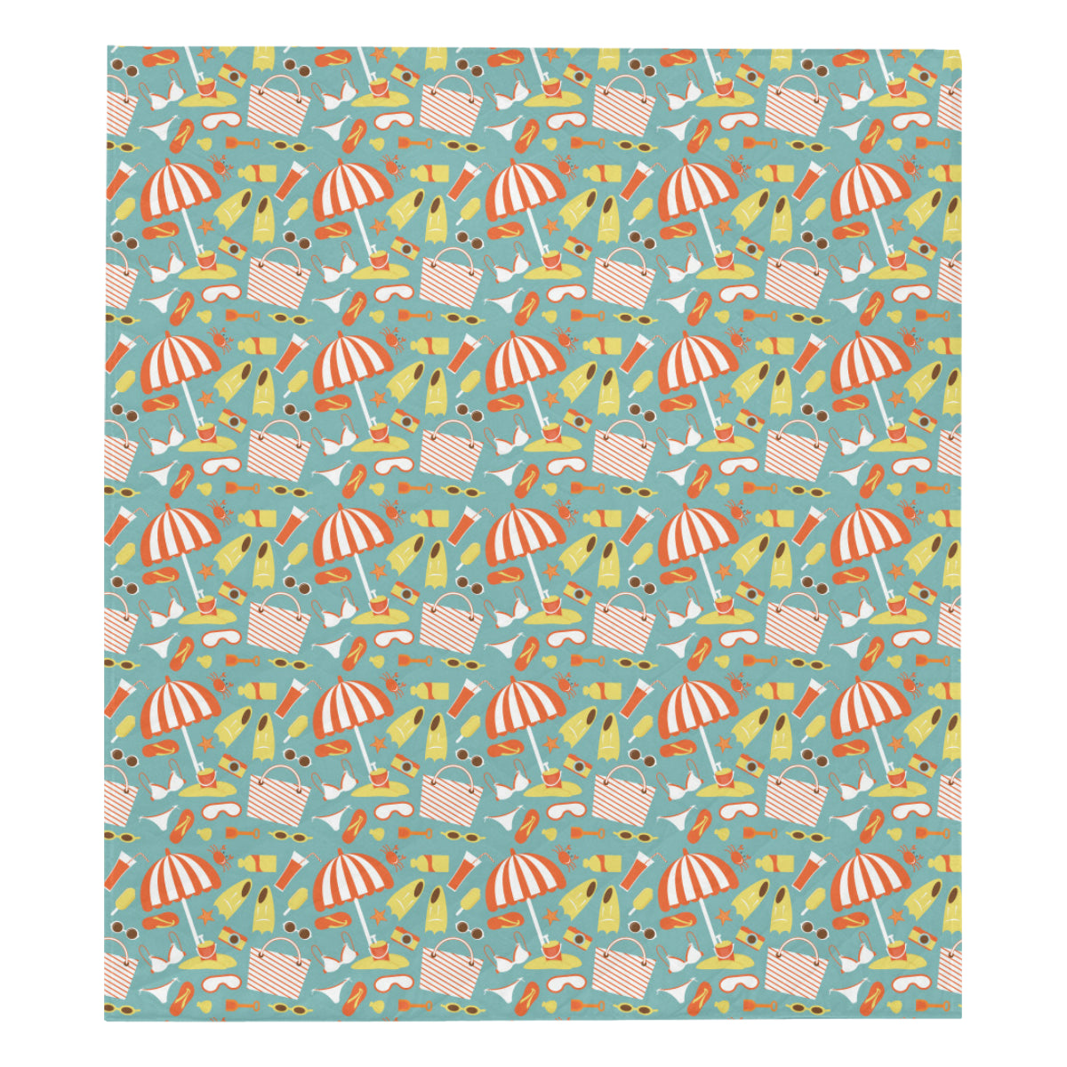 Beach Scene Pattern Print Design 02 Premium Quilt