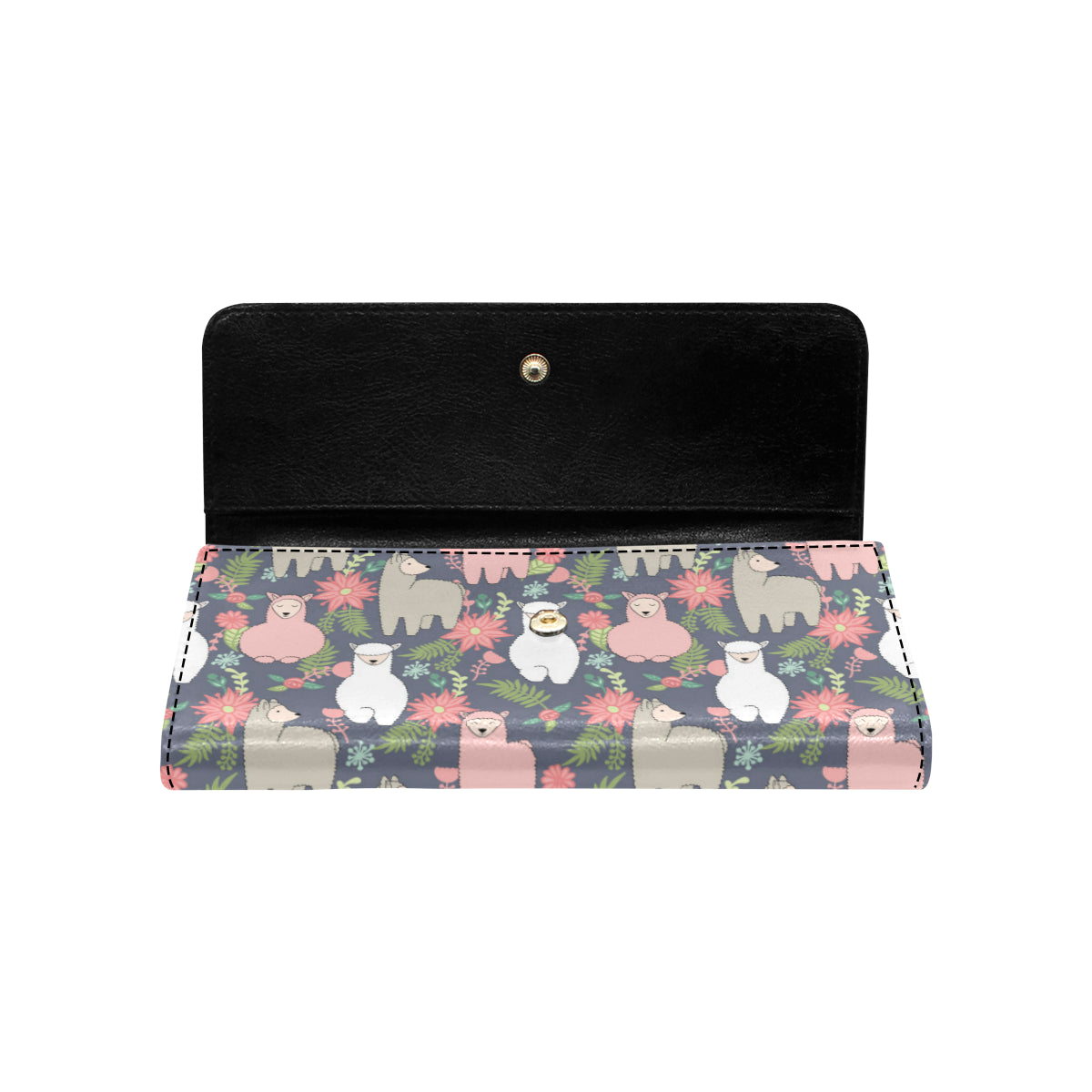 Alpaca Pattern Print Design 03 Women's Trifold Wallet