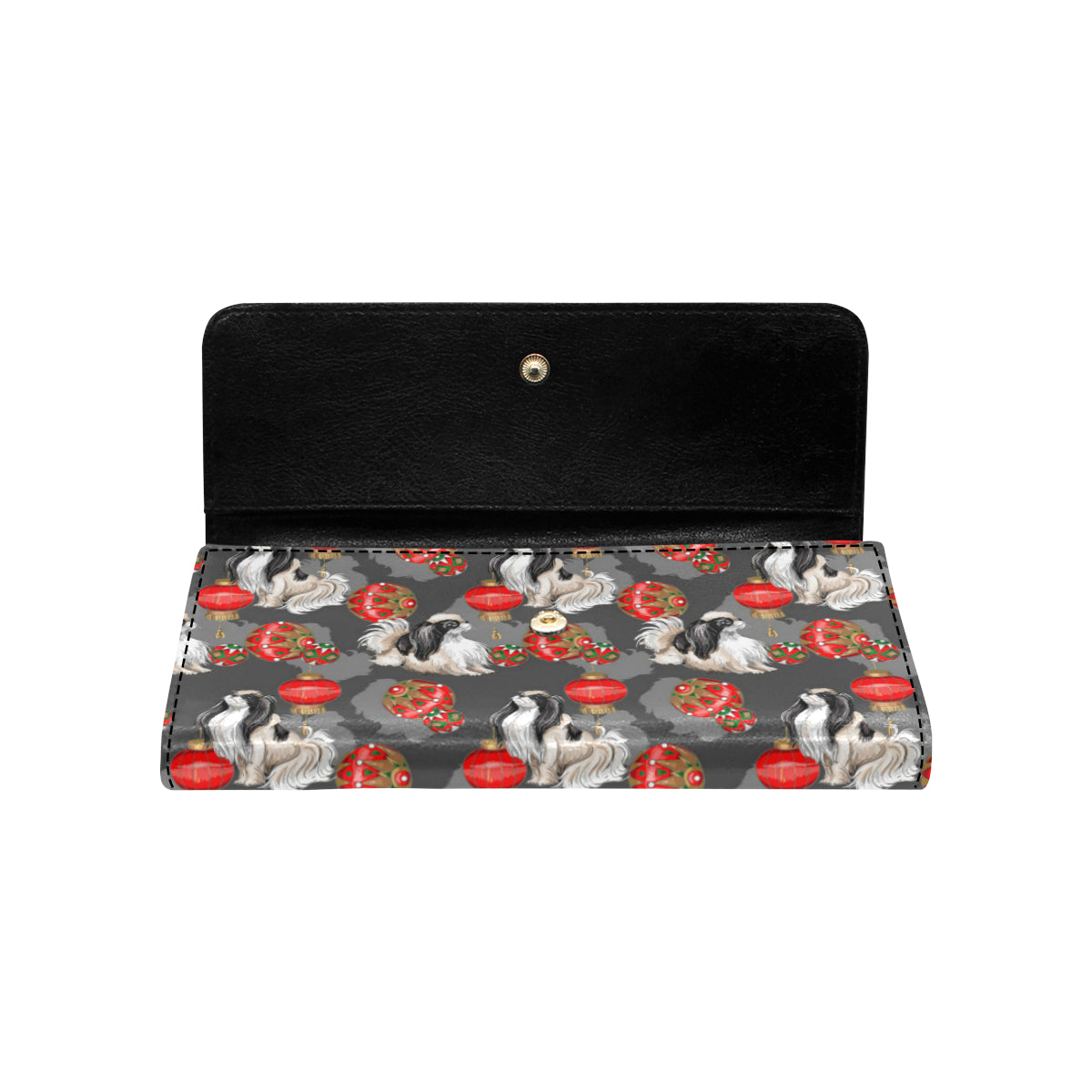 Japanese Chin Pattern Print Design 02 Women's Trifold Wallet