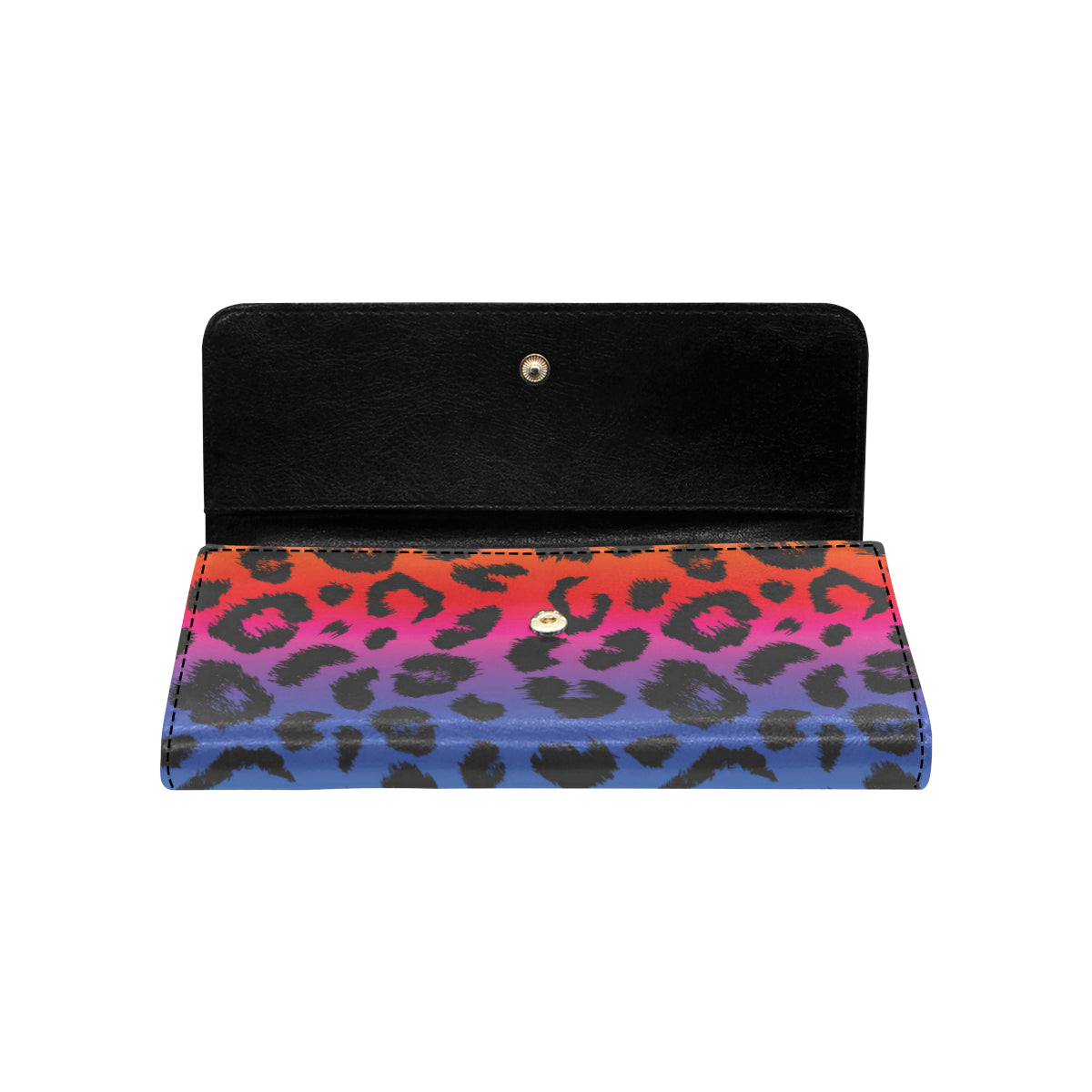 Rainbow Leopard Pattern Print Design A01 Women's Trifold Wallet