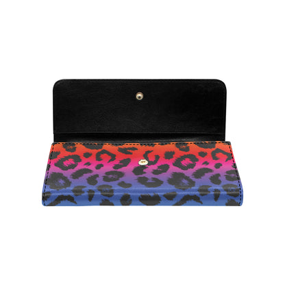 Rainbow Leopard Pattern Print Design A01 Women's Trifold Wallet