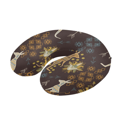 Kangaroos Pattern Print Design 03 U-Shaped Travel Neck Pillow