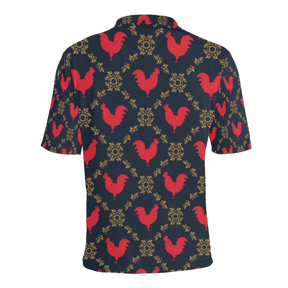 Rooster Pattern Print Design A02 Men Polo Shirt