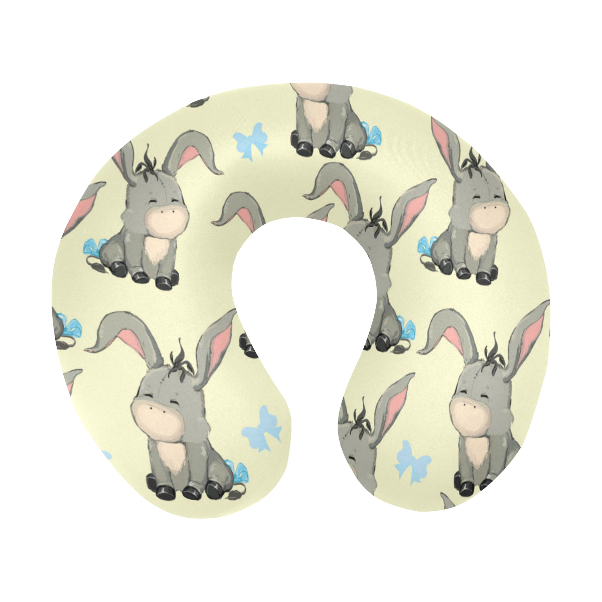 Donkey Baby Pattern Print Design 02 U-Shaped Travel Neck Pillow