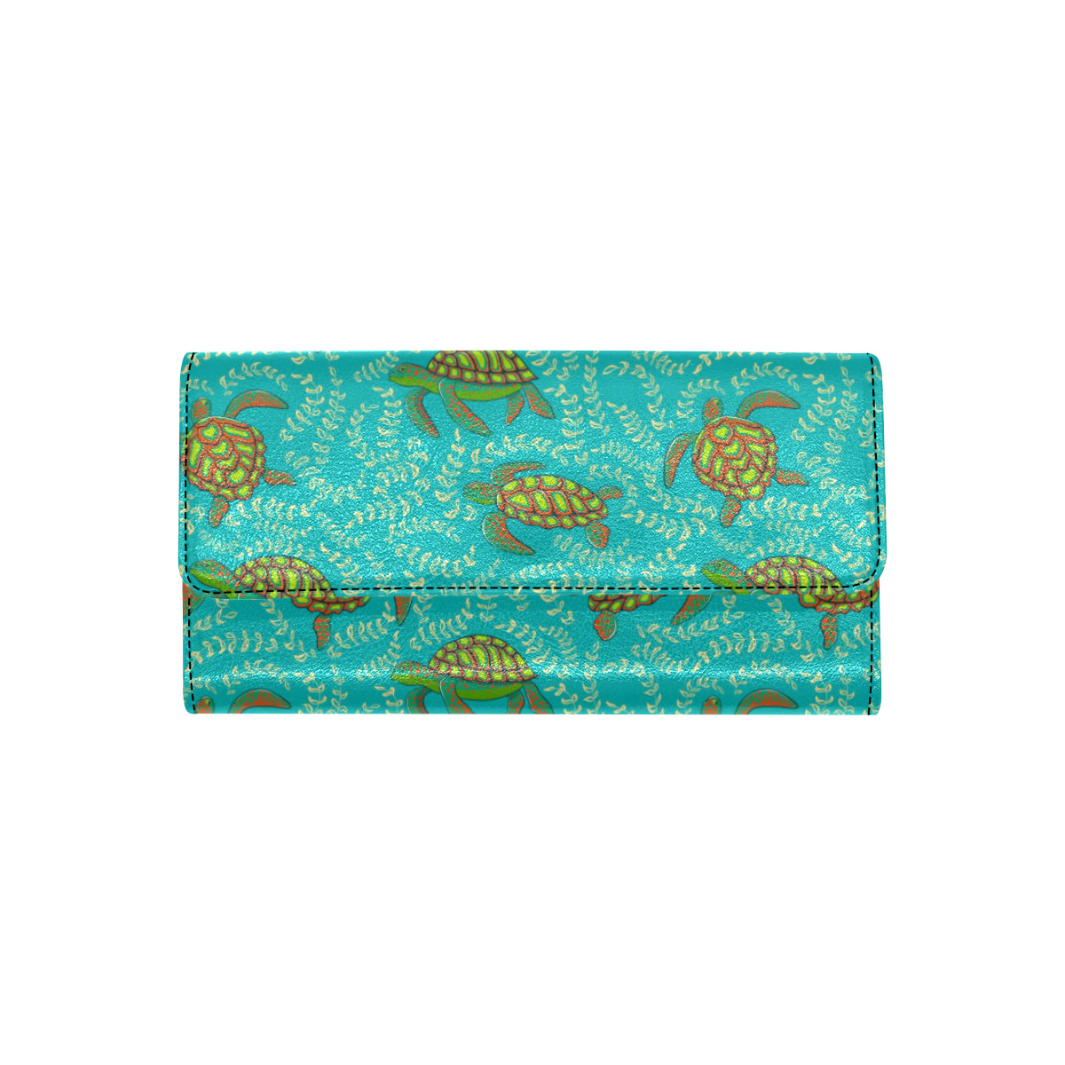 Sea Turtle Pattern Print Design T010 Women's Trifold Wallet