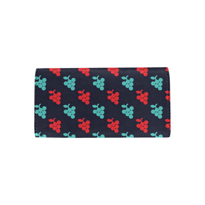 Grape Pattern Print Design GP07 Women's Trifold Wallet