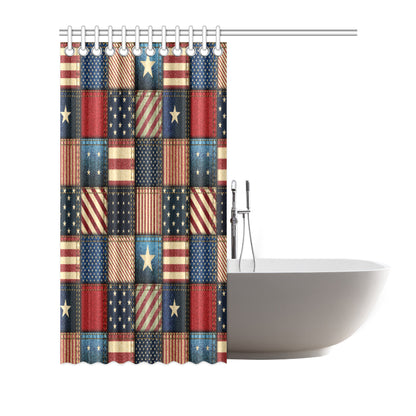 American flag Patchwork Design Shower Curtain