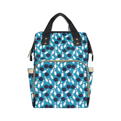 Bowling Pin Pattern Print Design 010 Diaper Bag Backpack
